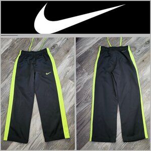 Nike Therma-Fit dark grey and neon Yellow wide Pants size boys youth sma…